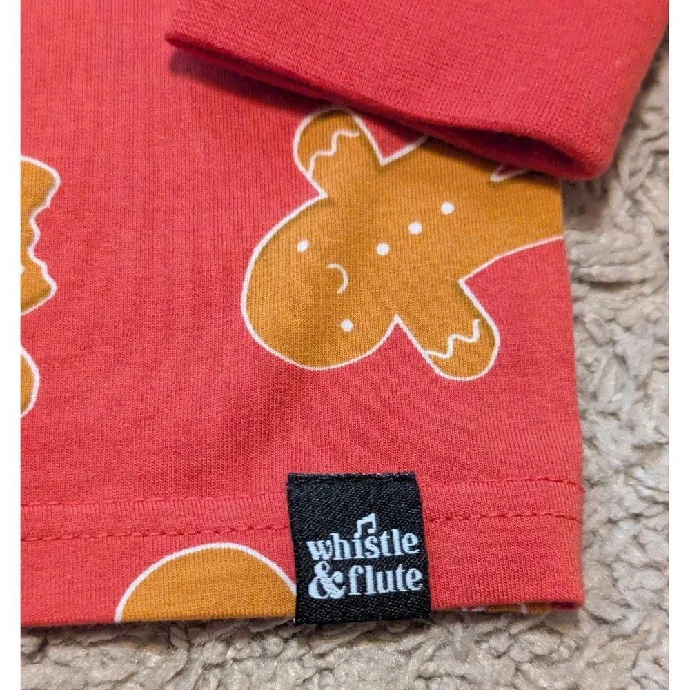 Whistle & Flute Gingerbread Pajama Top Shirt Kids Sz 11 12 Bamboo Organic Cotton